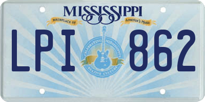 MS license plate LPI862
