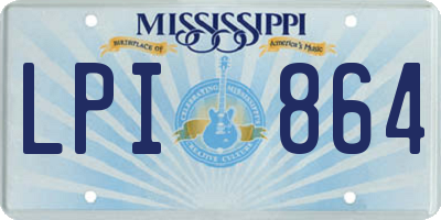 MS license plate LPI864