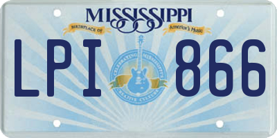 MS license plate LPI866