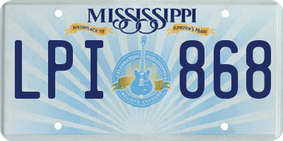 MS license plate LPI868