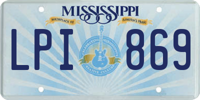 MS license plate LPI869