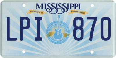 MS license plate LPI870