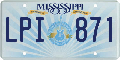 MS license plate LPI871