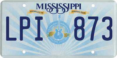 MS license plate LPI873