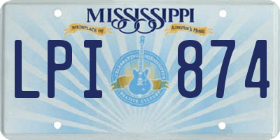 MS license plate LPI874