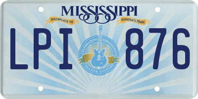MS license plate LPI876