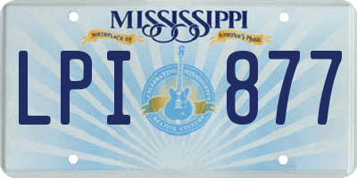 MS license plate LPI877