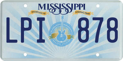 MS license plate LPI878
