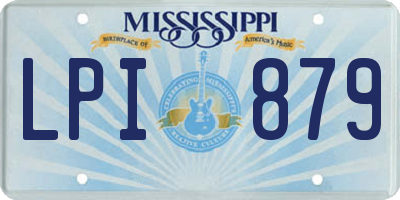 MS license plate LPI879