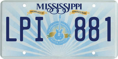 MS license plate LPI881