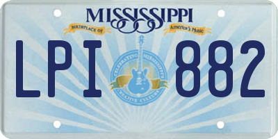 MS license plate LPI882