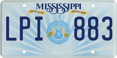 MS license plate LPI883
