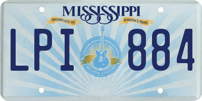 MS license plate LPI884