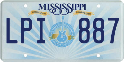 MS license plate LPI887