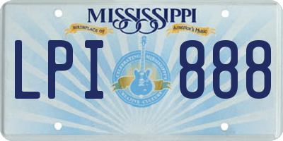 MS license plate LPI888