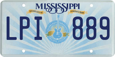 MS license plate LPI889