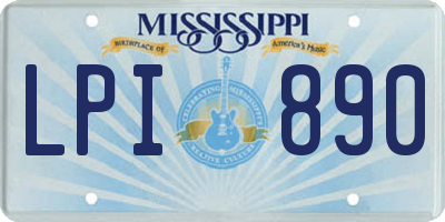 MS license plate LPI890