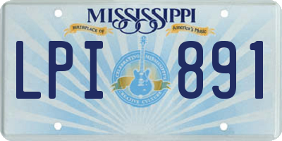 MS license plate LPI891