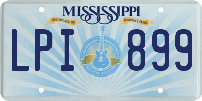 MS license plate LPI899