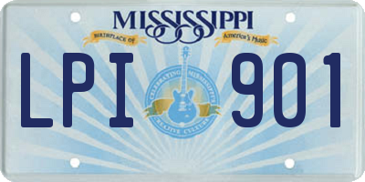 MS license plate LPI901