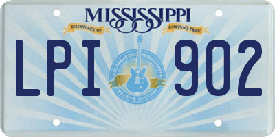 MS license plate LPI902