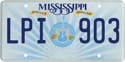 MS license plate LPI903