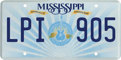 MS license plate LPI905