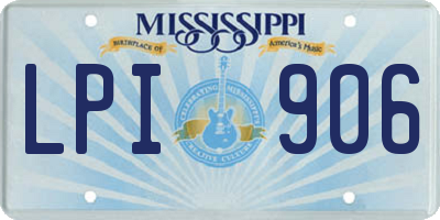 MS license plate LPI906