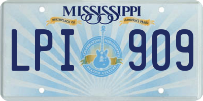 MS license plate LPI909