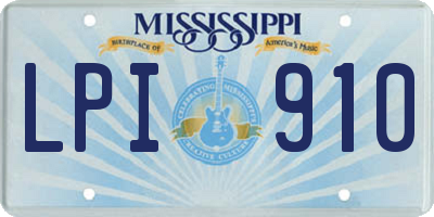 MS license plate LPI910