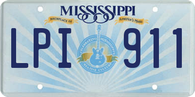 MS license plate LPI911