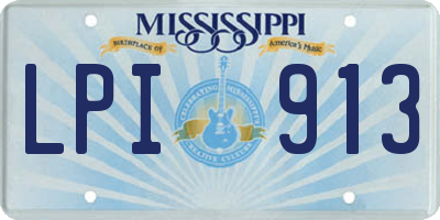 MS license plate LPI913