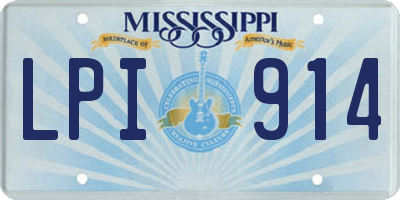 MS license plate LPI914
