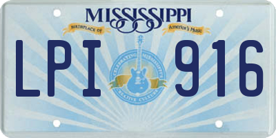 MS license plate LPI916