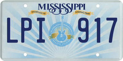 MS license plate LPI917