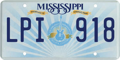 MS license plate LPI918