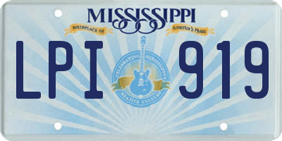 MS license plate LPI919