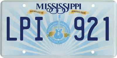 MS license plate LPI921