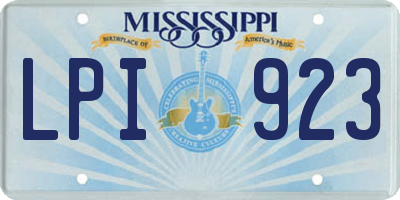 MS license plate LPI923