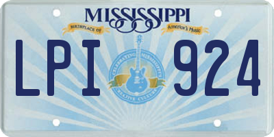 MS license plate LPI924