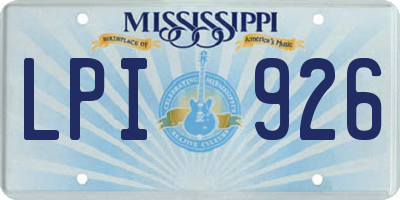 MS license plate LPI926