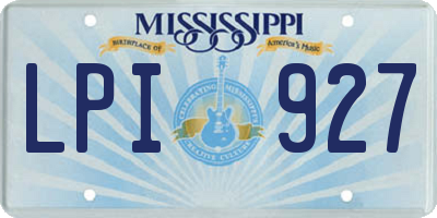 MS license plate LPI927