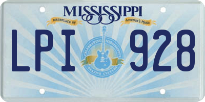 MS license plate LPI928