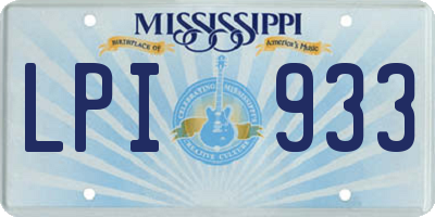 MS license plate LPI933
