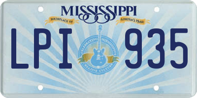 MS license plate LPI935