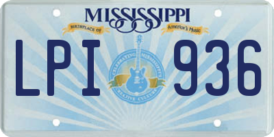 MS license plate LPI936