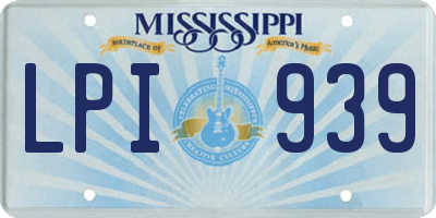 MS license plate LPI939