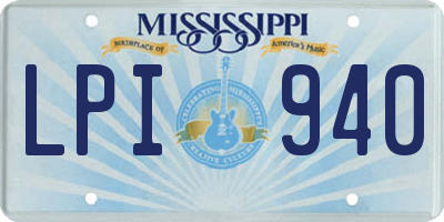 MS license plate LPI940