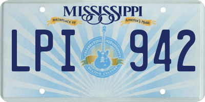 MS license plate LPI942