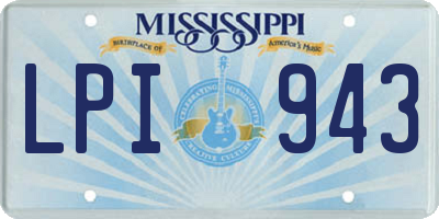 MS license plate LPI943